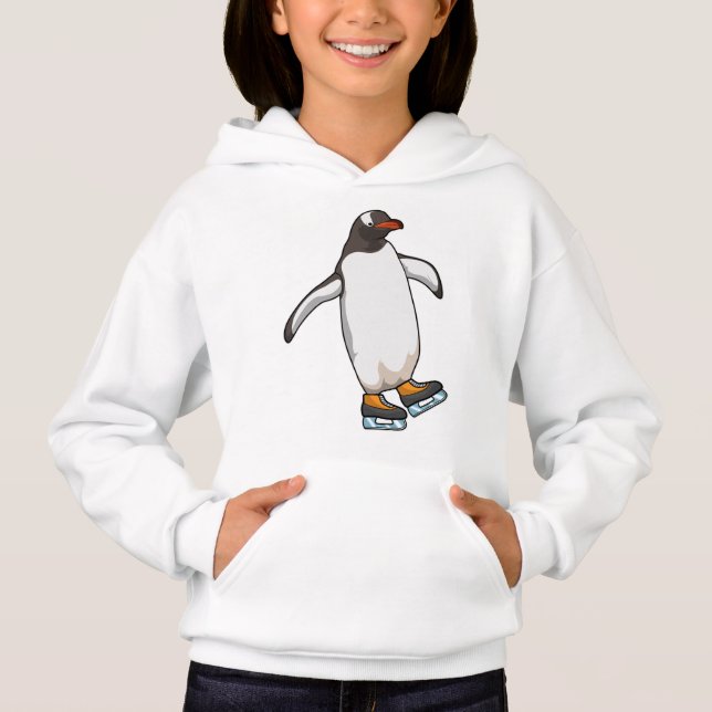 Penguin vid isfiske med isskiffer t shirt (Framsida)