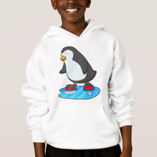 Penguin vid isfiske med isskiffer t shirt