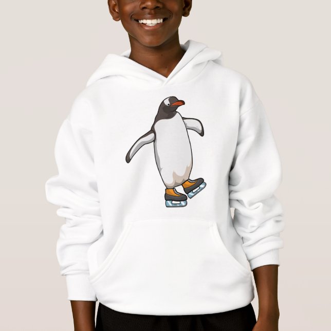 Penguin vid isfiske med isskiffer t shirt (Framsida)