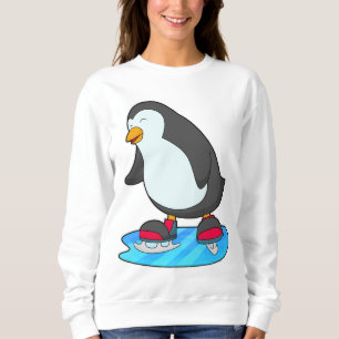 Penguin vid isfiske med isskiffer t shirt