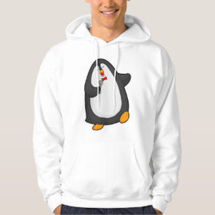 Penguin vid singel med mikrofon & Tie Hoodie