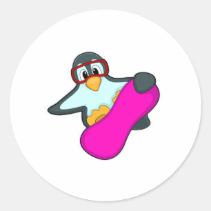 Penguin vid solljus (Snowboard Sports & Ski goggle Runt Klistermärke