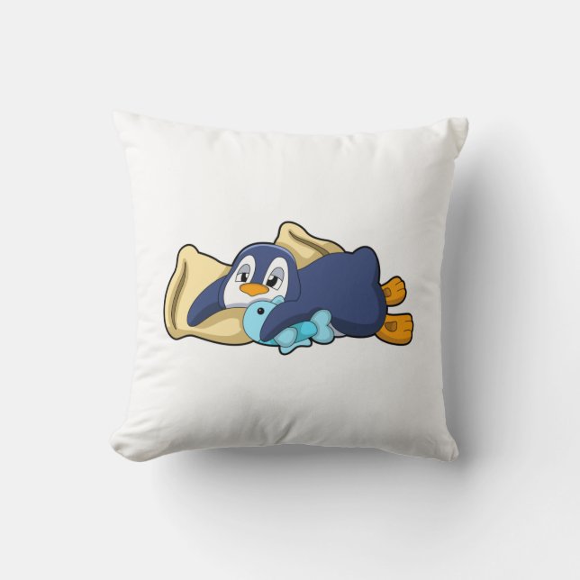 Penguin vid sömnad med Pillow Kudde (Framsida)