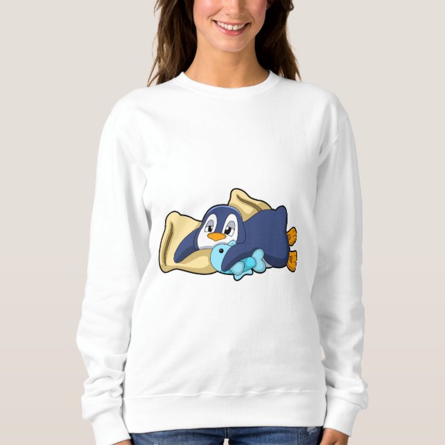 Penguin vid sömnad med Pillow T Shirt (Framsida)