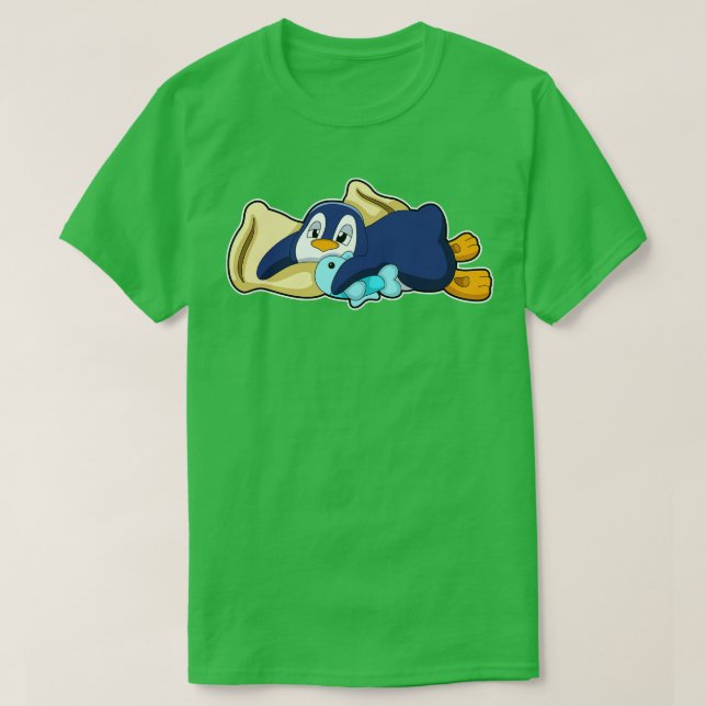 Penguin vid sömnad med Pillow T Shirt (Design framsida)