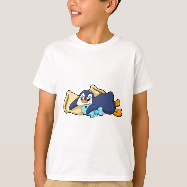Penguin vid sömnad med Pillow T Shirt (Framsida)