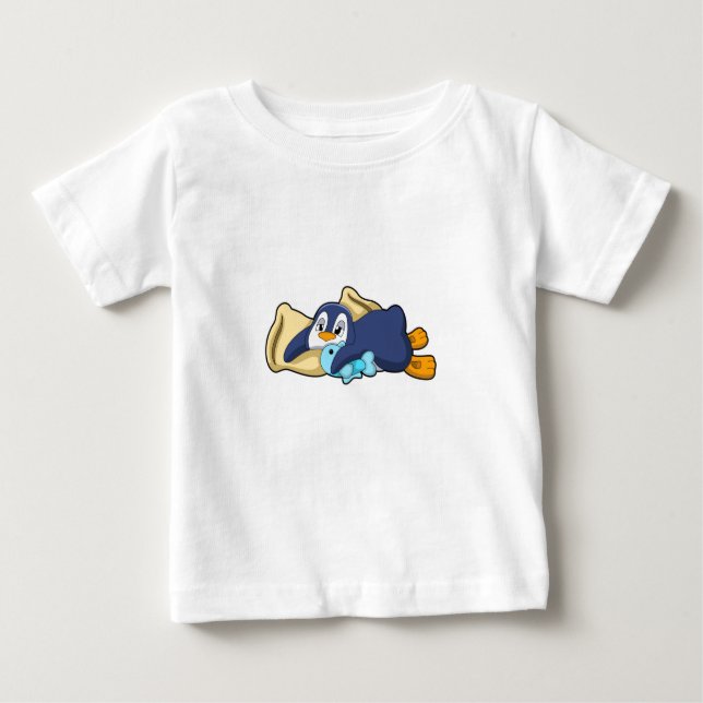 Penguin vid sömnad med Pillow T Shirt (Framsida)