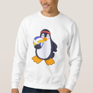 Penguin vid Volleyball Sports Lång Ärmad Tröja