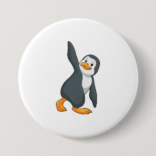 Penguin vid Yoga Stretching-övning Knapp