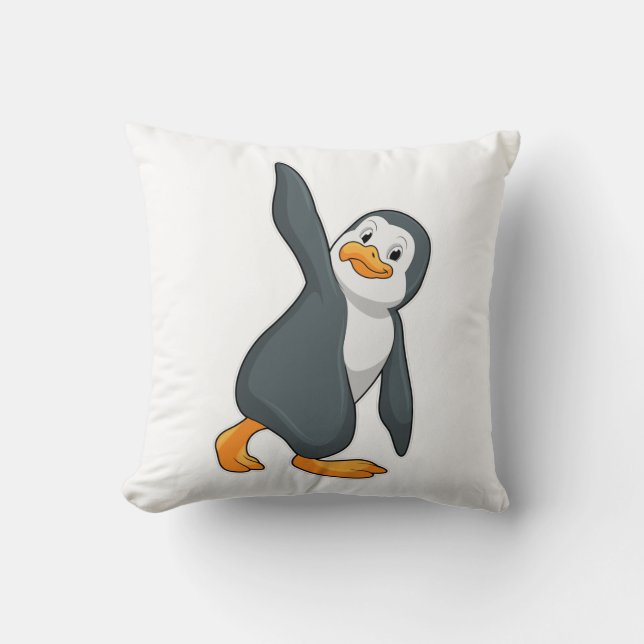Penguin vid Yoga Stretching-övning Kudde (Framsida)