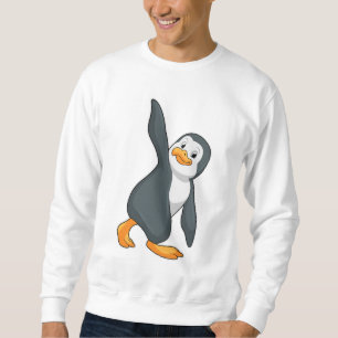 Penguin vid Yoga Stretching-övning Lång Ärmad Tröja