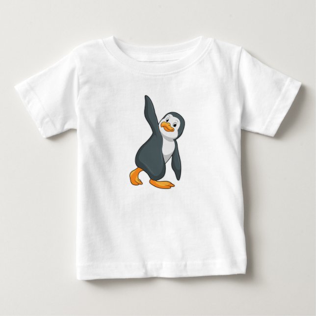 Penguin vid Yoga Stretching-övning T Shirt (Framsida)