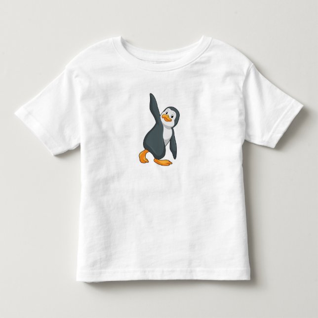 Penguin vid Yoga Stretching-övning T Shirt (Framsida)
