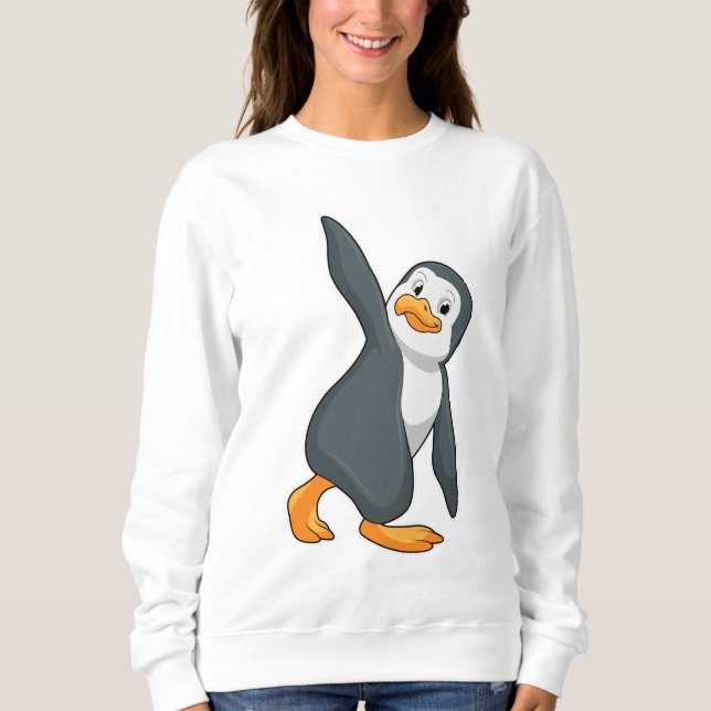 Penguin vid Yoga Stretching-övning T Shirt (Framsida)