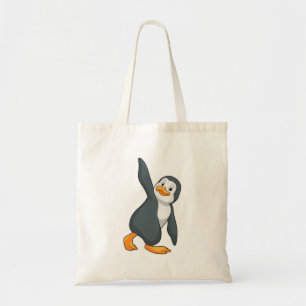 Penguin vid Yoga Stretching-övning Tygkasse