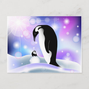Penguin vykort och notecard för önskemål
