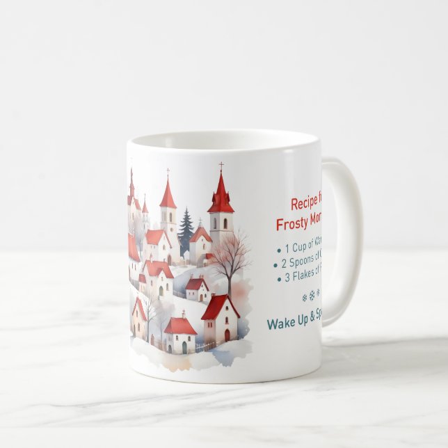 Penguin "Wake Up and Sparkle" Winter Mug Kaffemugg (Framsida höger)