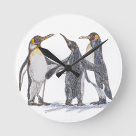 Penguin Wall Clock Rund Klocka