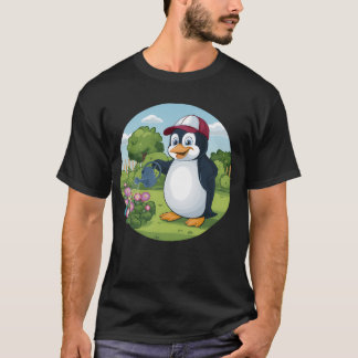 Penguin Waternig Flowers T Shirt