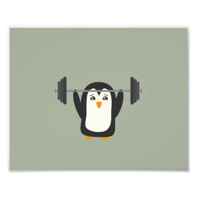 Penguin Weightlift Fototryck (Framsidan)