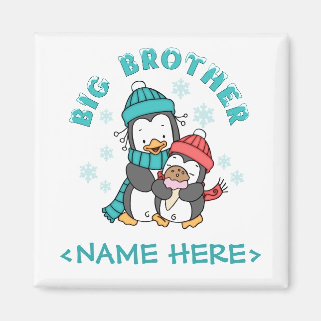 Penguin Winter Big Brother Magnet (Framsidan)