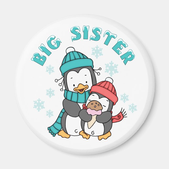 Penguin Winter Big Sister Magnet (Framsidan)