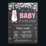 Penguin Winter Girl Baby Shower Chalkboard Inbjudningar<br><div class="desc">Inbjudan till Penguin Winter Girl Baby Shower. Baby dess kall utanför inbjudan till babyskabinbjudan. Vit snöflake. Baby sitt kall utanför inbjudan till babyskor.Flickbarnskussinbjudan. Winter Helgdag Baby Shower Inbjudan. Bakgrund till kretskort. Svarta och vita. Om du vill göra ytterligare anpassningar klickar du på knappen Anpassa och användor verktygen som är utformat...</div>