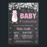 Penguin Winter Girl Baby Shower Chalkboard Inbjudningar<br><div class="desc">Inbjudan till Penguin Winter Girl Baby Shower. Baby dess kall utanför inbjudan till babyskabinbjudan. Vit snöflake. Baby sitt kall utanför inbjudan till babyskor.Flickbarnskussinbjudan. Winter Helgdag Baby Shower Inbjudan. Bakgrund till kretskort. Svarta och vita. Om du vill göra ytterligare anpassningar klickar du på knappen Anpassa och användor verktygen som är utformat...</div>