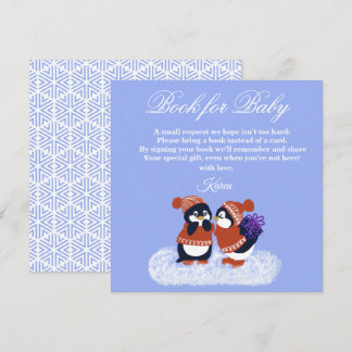 Penguin Winter Snow Birthday Baby Shower Book  Tack Kort