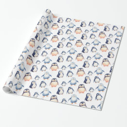 Penguin Winter Wonderland-themed Wrapping Papper Presentpapper