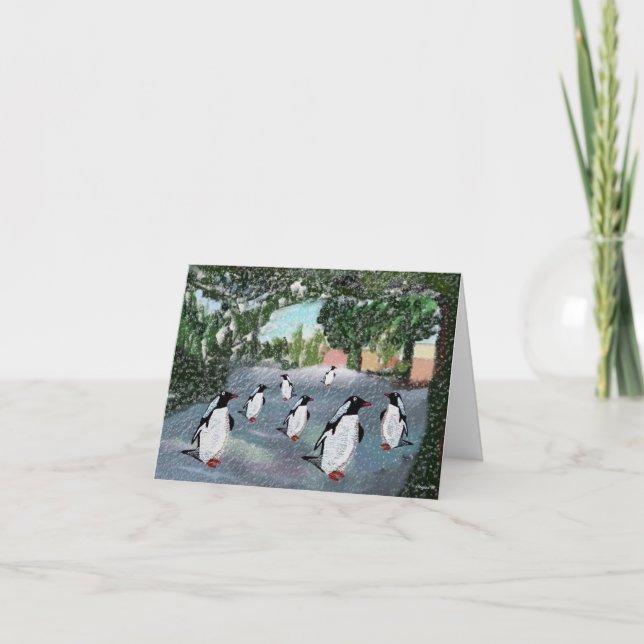 Penguin Winterwonderland Greeting Cards Helgkort (Framsida)