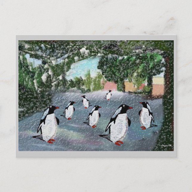 Penguin Winterwonderland Postcards Vykort (Framsida)
