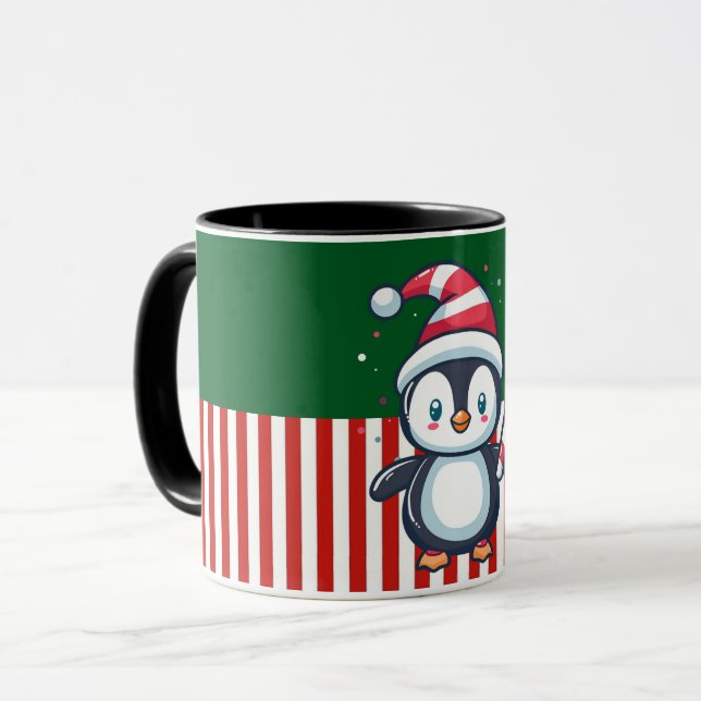 Penguin with Candy Cane Mugg (Framsida vänster)