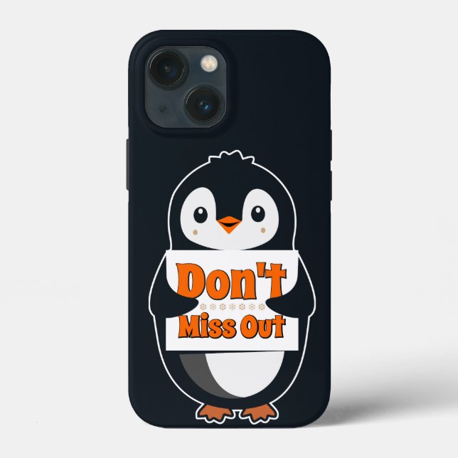 Penguin with Don't Miss Out Sign (Baksida)