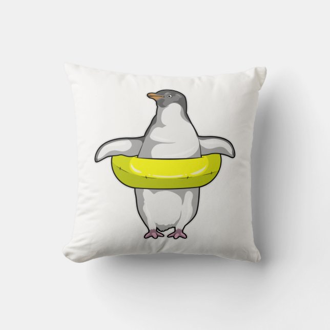 Penguin with Swim ring Kudde (Framsida)