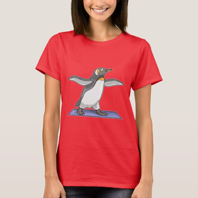 Penguin Yoga Fitness Gymnastics T Shirt (Framsida)