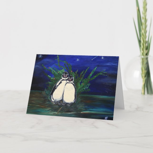 Penguine Valentine - hälsningskort Helgkort (Framsida)