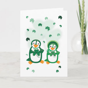 Penguinekort för St. Paddy's Day Kort