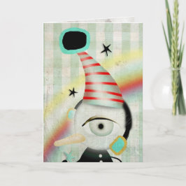 Penguinekort för vinterstolpe helgkort