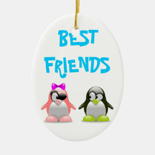 PENGUINER FÖR BÄSTA VÄNNER JULGRANSPRYDNAD KERAMIK