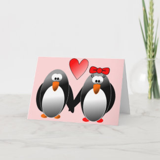 PENGUINER FÖR "HAPPY VALENTINS DAY" HELGKORT