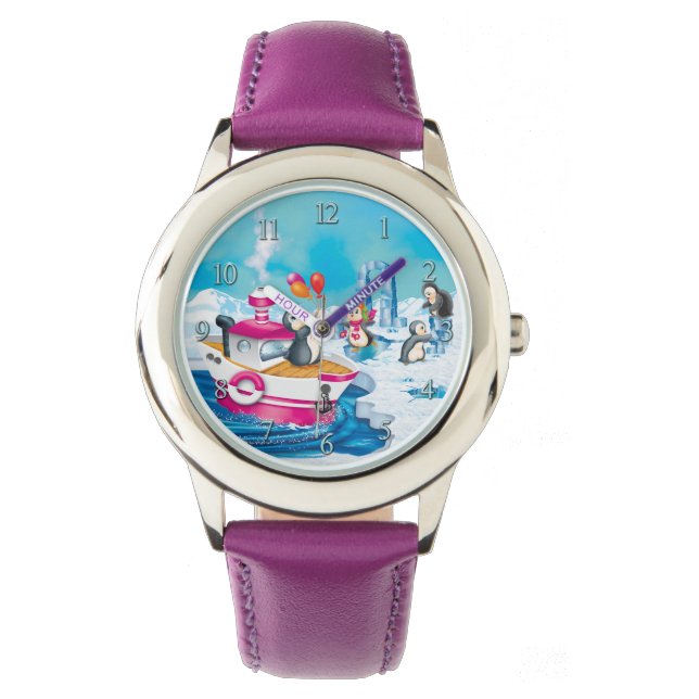 Penguiner i Antarctica Armbandsur (Framsida)