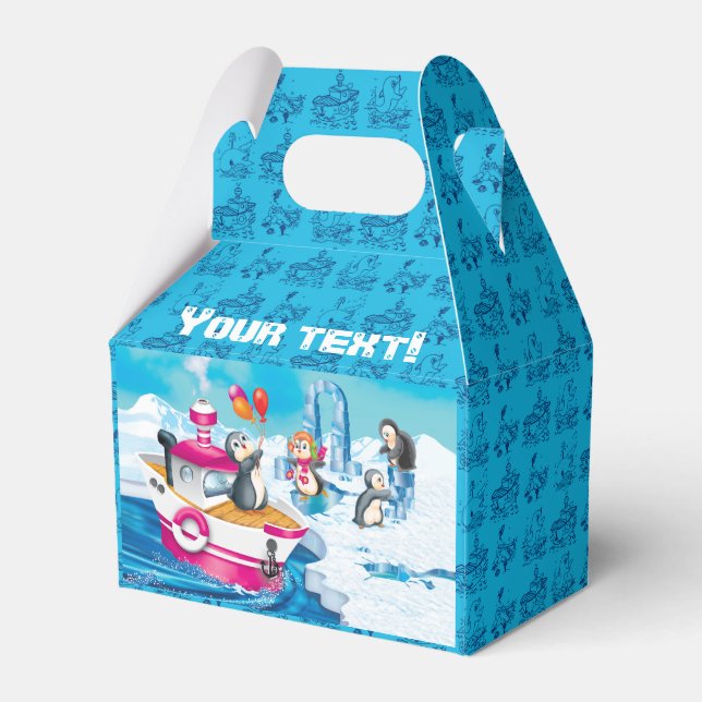 Penguiner i Antarctica för pojken Presentaskar (Framsidan Sidan)