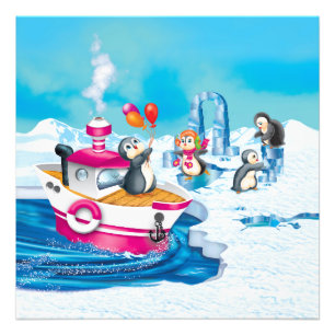 Penguiner i Antarctica Fototryck