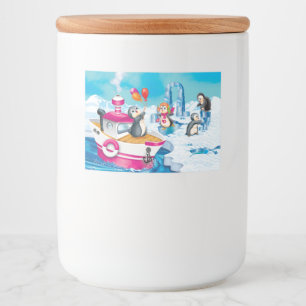 Penguiner i Antarctica Mat Etiketter