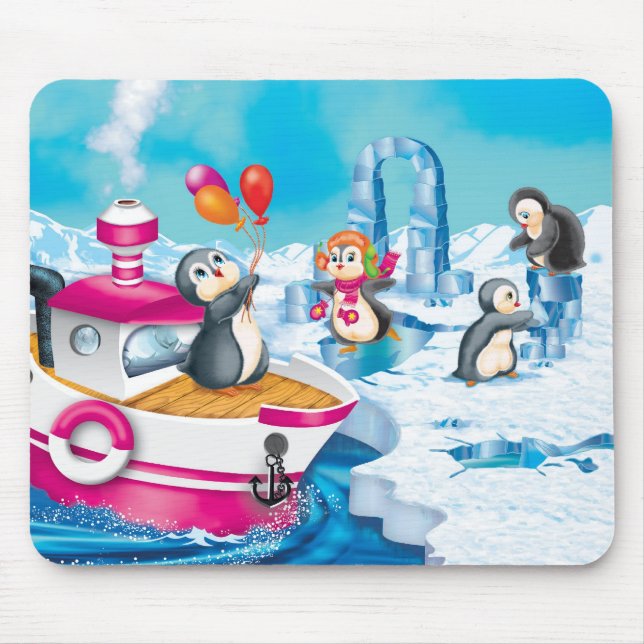 Penguiner i Antarctica Musmatta (Framsidan)