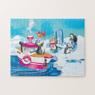 Penguiner i Antarctica Pussel