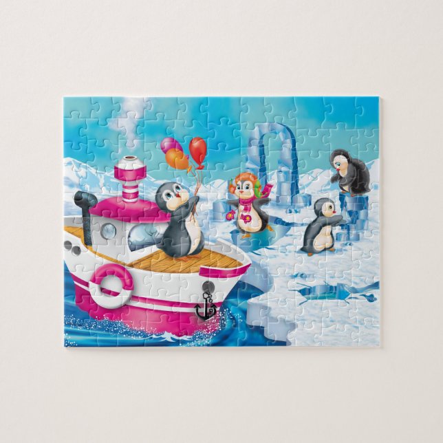 Penguiner i Antarctica Pussel (Horisontell)