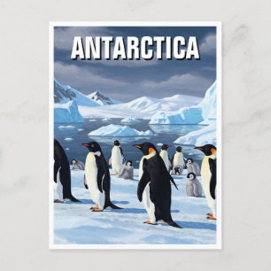 Penguiner i Antarctica Travel Vykort
