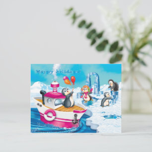 Penguiner i Antarctica Vykort